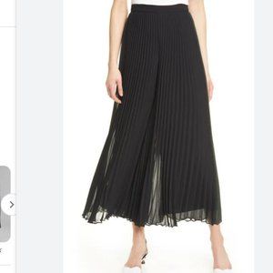 Club Monaco Jessyn Pleated Chiffon Pants In Black And Green